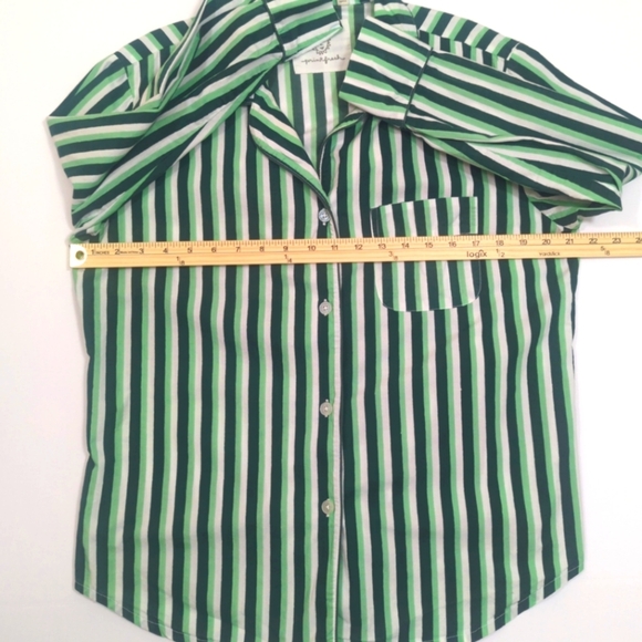 Printfresh Spearmint Striped Organic Cotton Pajama Top - Picture 4 of 10